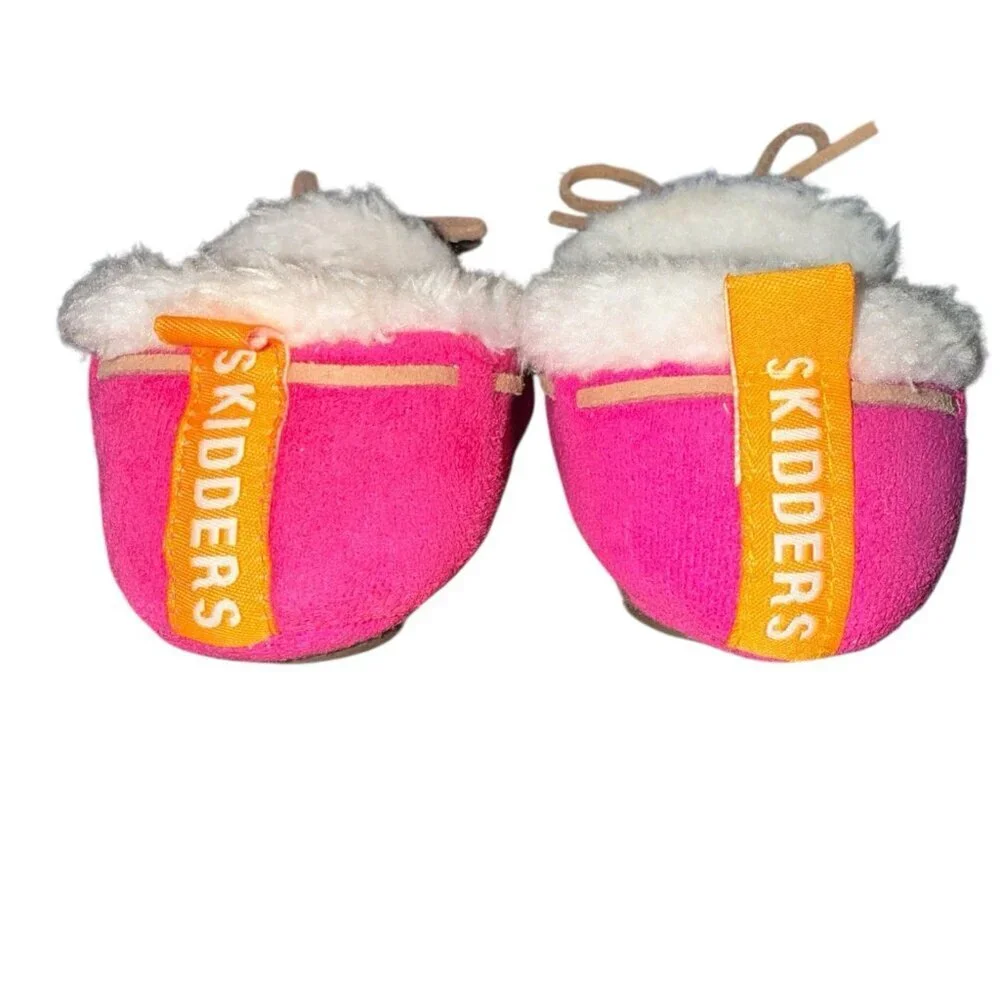 Skidders Pink Faux Leather Moccasins Baby Toddler Size 12m Slippers Shoes